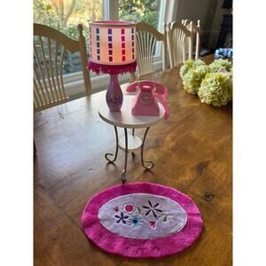 Retired American Girl Doll Nightstand and Lamp Set
